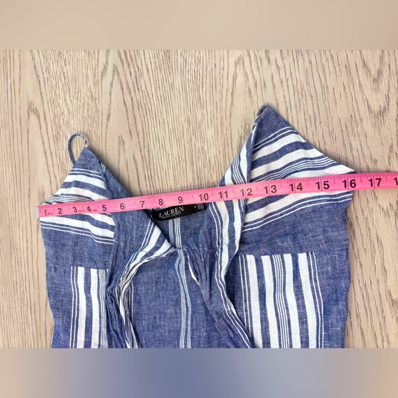 Lauren Ralph Lauren Blue and White Sleeveless Sundress Size 4 - Picture 10 of 12